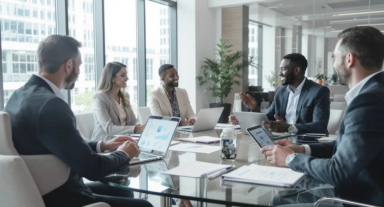 Prospection B2B avec équipe et outils numériques modernes