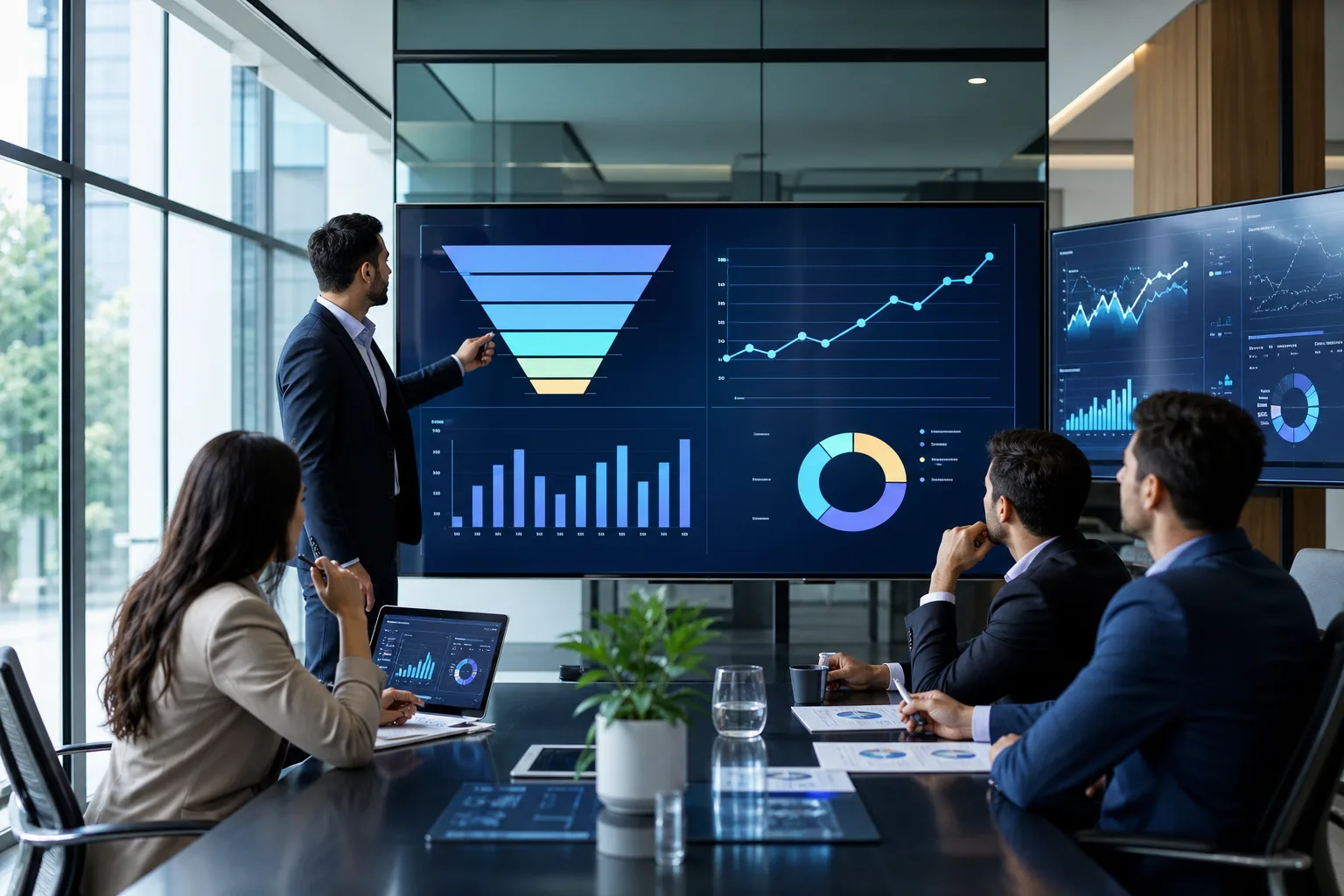 Analyse graphique du pipeline commercial et taux de conversion