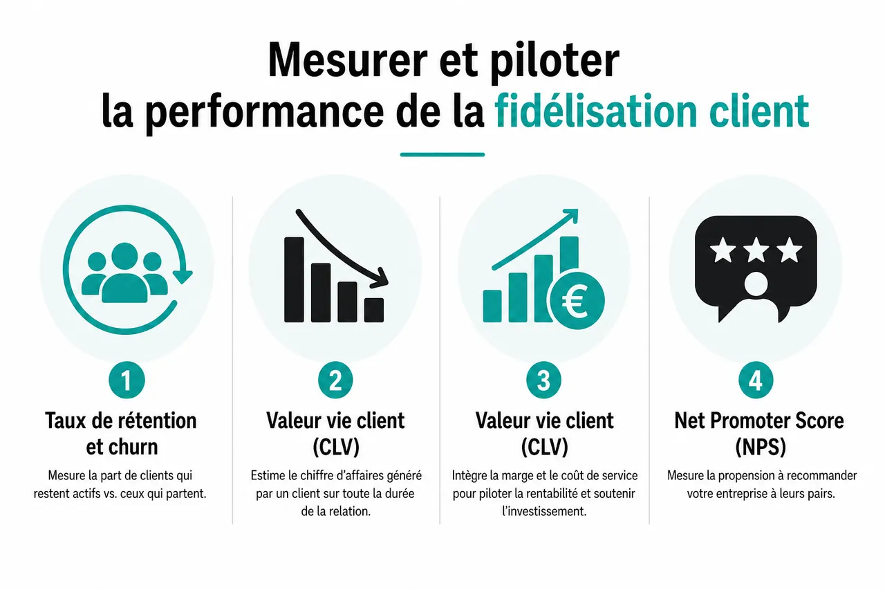 Fidélisation client B2B: 5 leviers pour transformer vos clients en partenaires long terme , Mesurer et piloter la performance de la fidélisation client