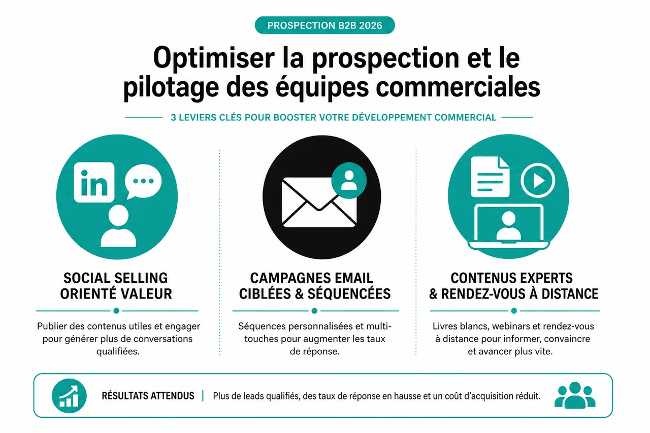 Développement commercial B2B en 2026: les priorités à fixer quand tout ne peut pas être fait , Optimiser la prospection et le pilotage des équipes commerciales