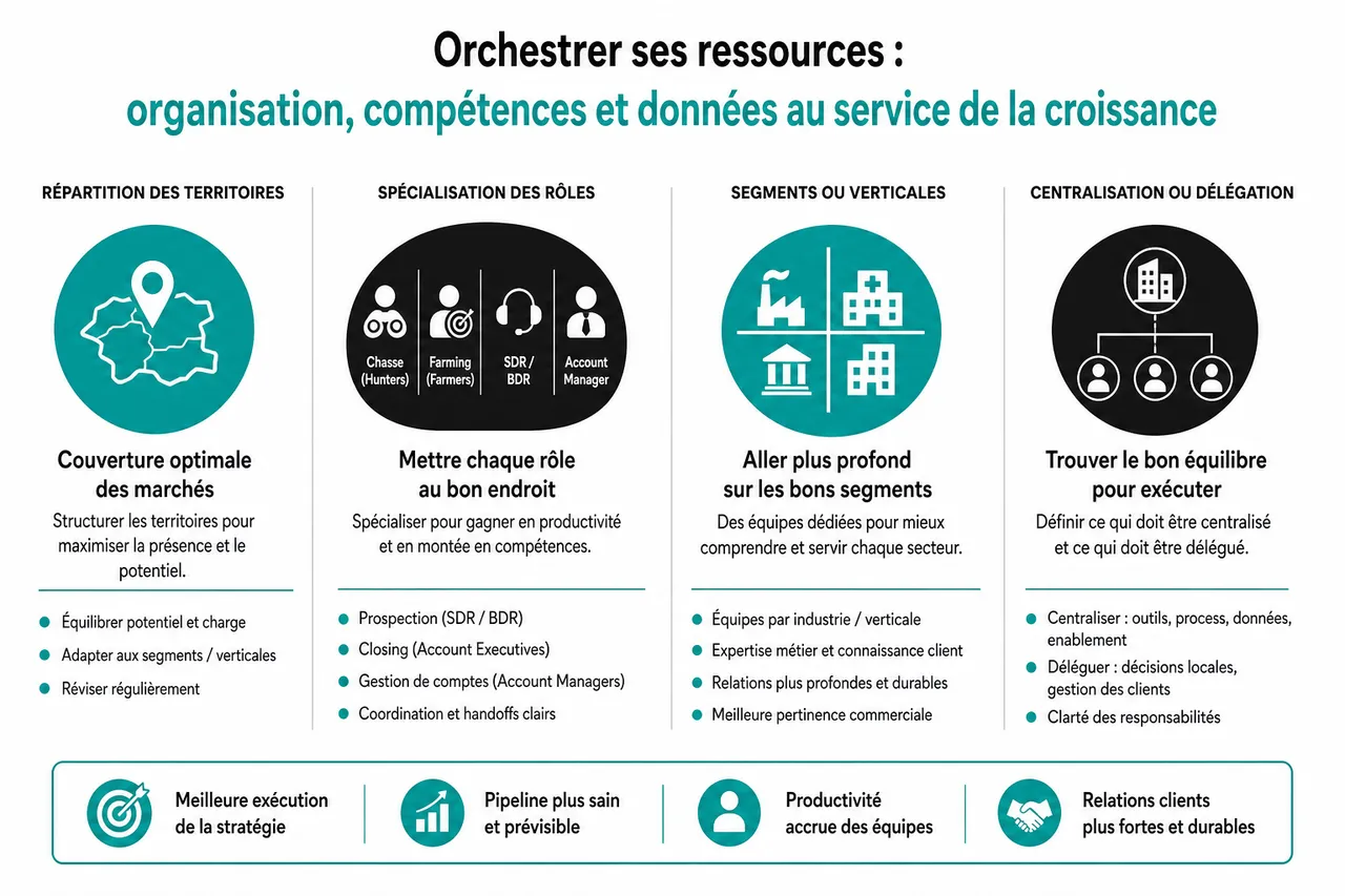 Développement commercial B2B en 2026: les priorités à fixer quand tout ne peut pas être fait , Orchestrer ses ressources: organisation, compétences et données au service de la croissance