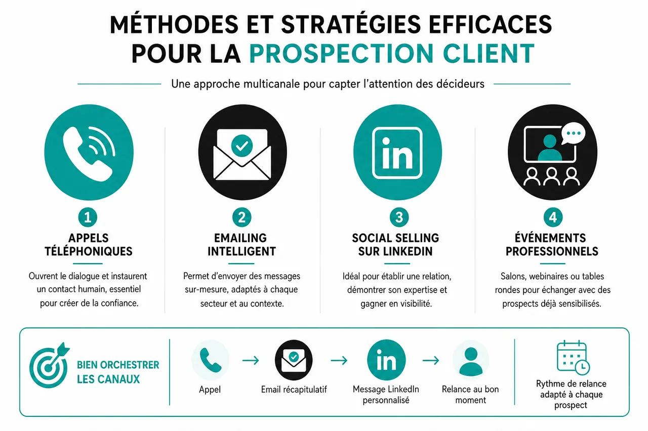 Prospection client B2B: comment obtenir des rendez-vous qualifiés de façon régulière? , Méthodes et stratégies efficaces pour la prospection client