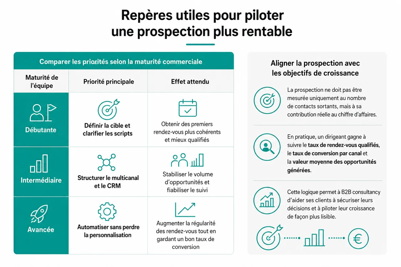 Prospection client B2B: comment obtenir des rendez-vous qualifiés de façon régulière? , Repères utiles pour piloter une prospection plus rentable