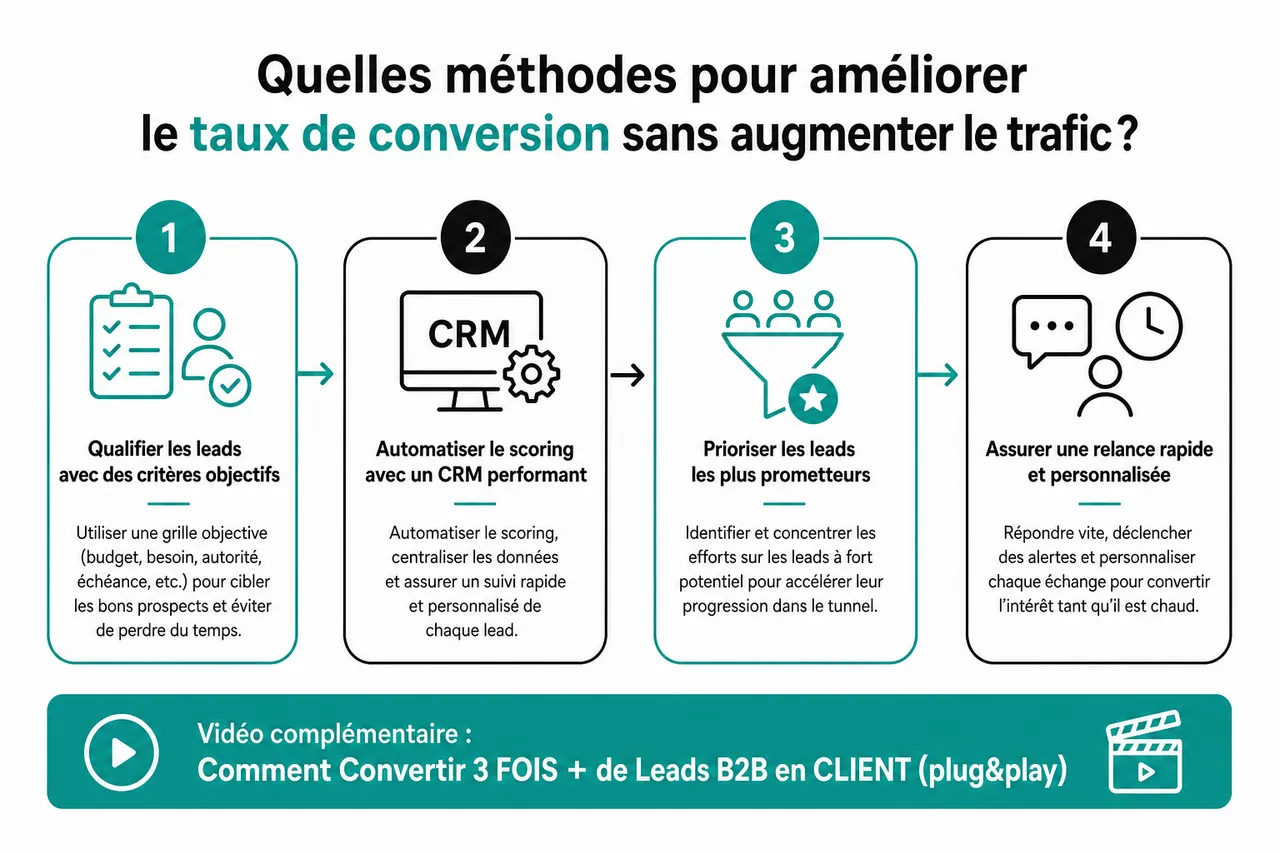 Comment augmenter votre taux de conversion B2B sans forcément augmenter votre trafic? , Quelles méthodes pour améliorer le taux de conversion sans augmenter le trafic?