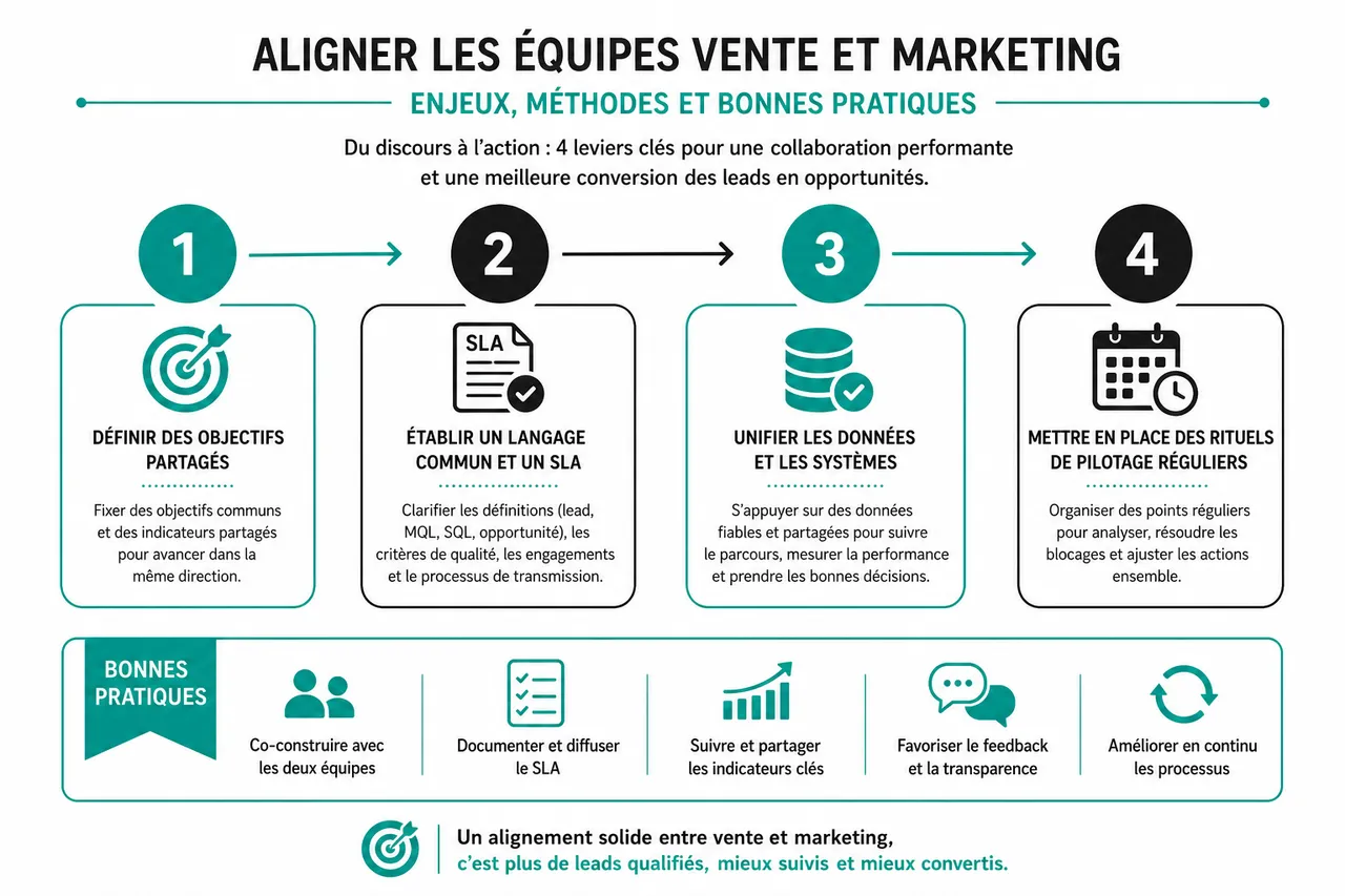 Vente et marketing en B2B pour comprendre pourquoi vos équipes ne se comprennent pas et comment y remédier? , Aligner les équipes vente et marketing: enjeux, méthodes et bonnes pratiques