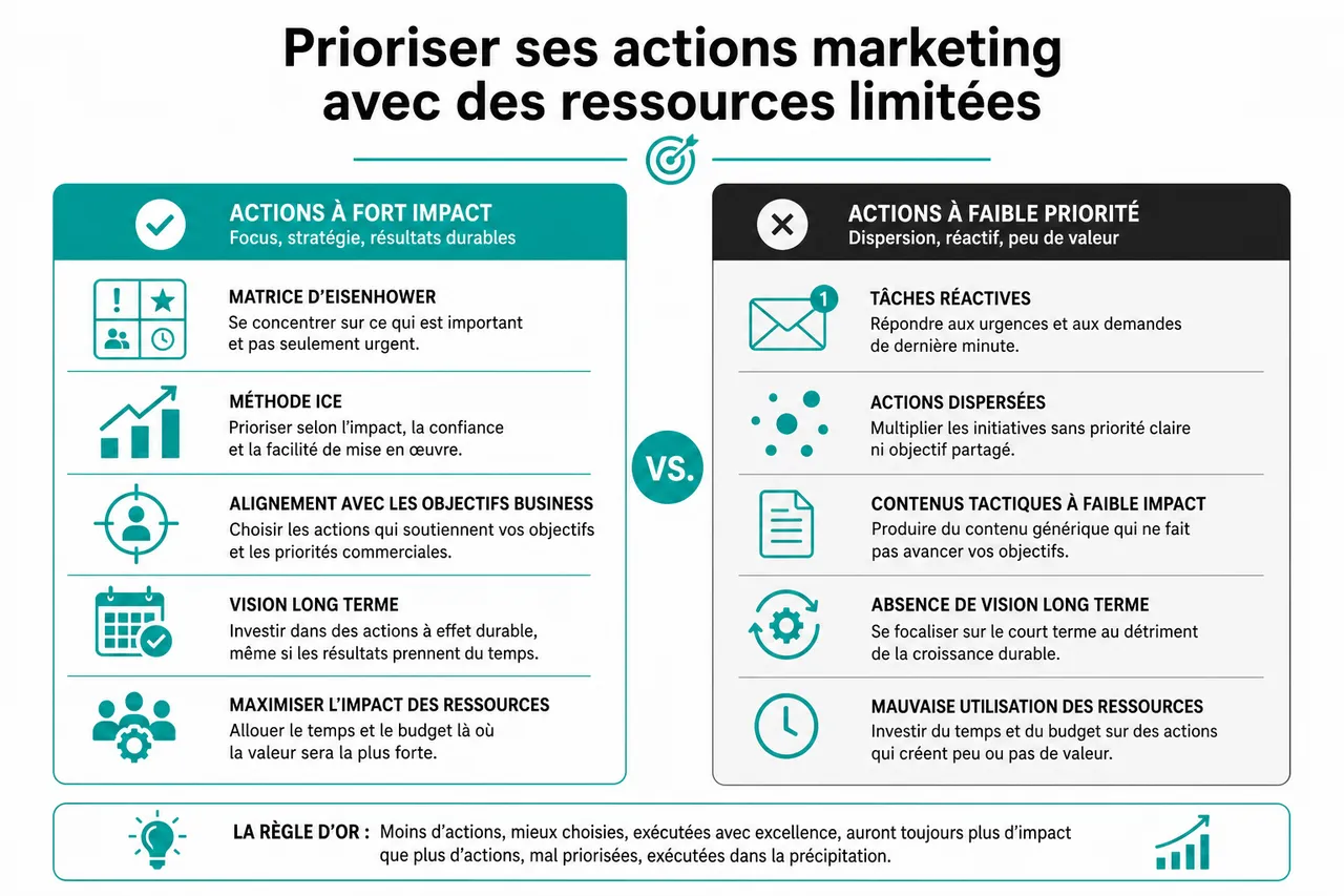 Planification marketing en B2B et comment prioriser vos actions quand les ressources sont limitées? , Prioriser ses actions marketing avec des ressources limitées