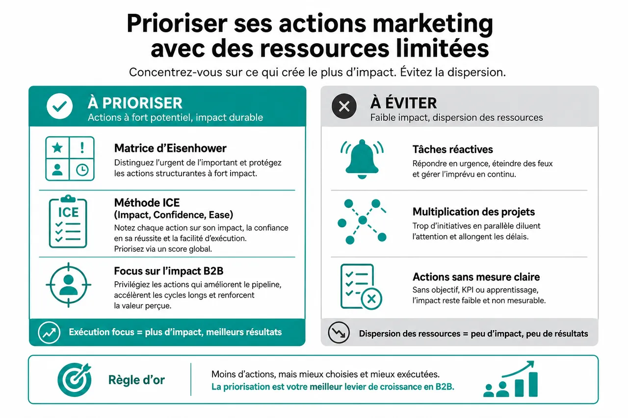 Planification marketing en B2B et comment prioriser vos actions quand les ressources sont limitées? , Prioriser ses actions marketing avec des ressources limitées