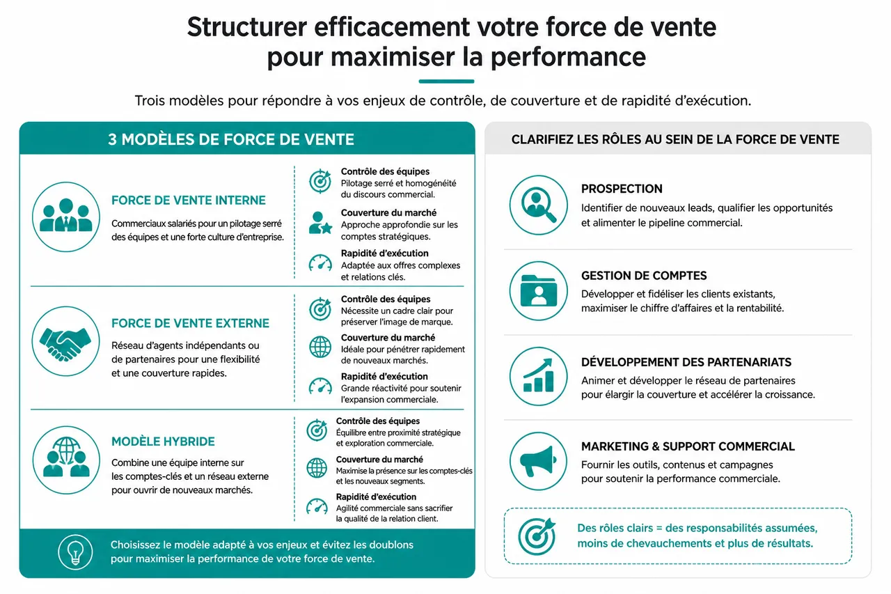 Les erreurs à éviter lors du renforcement de votre force de vente en B2B , Structurer efficacement votre force de vente pour maximiser la performance
