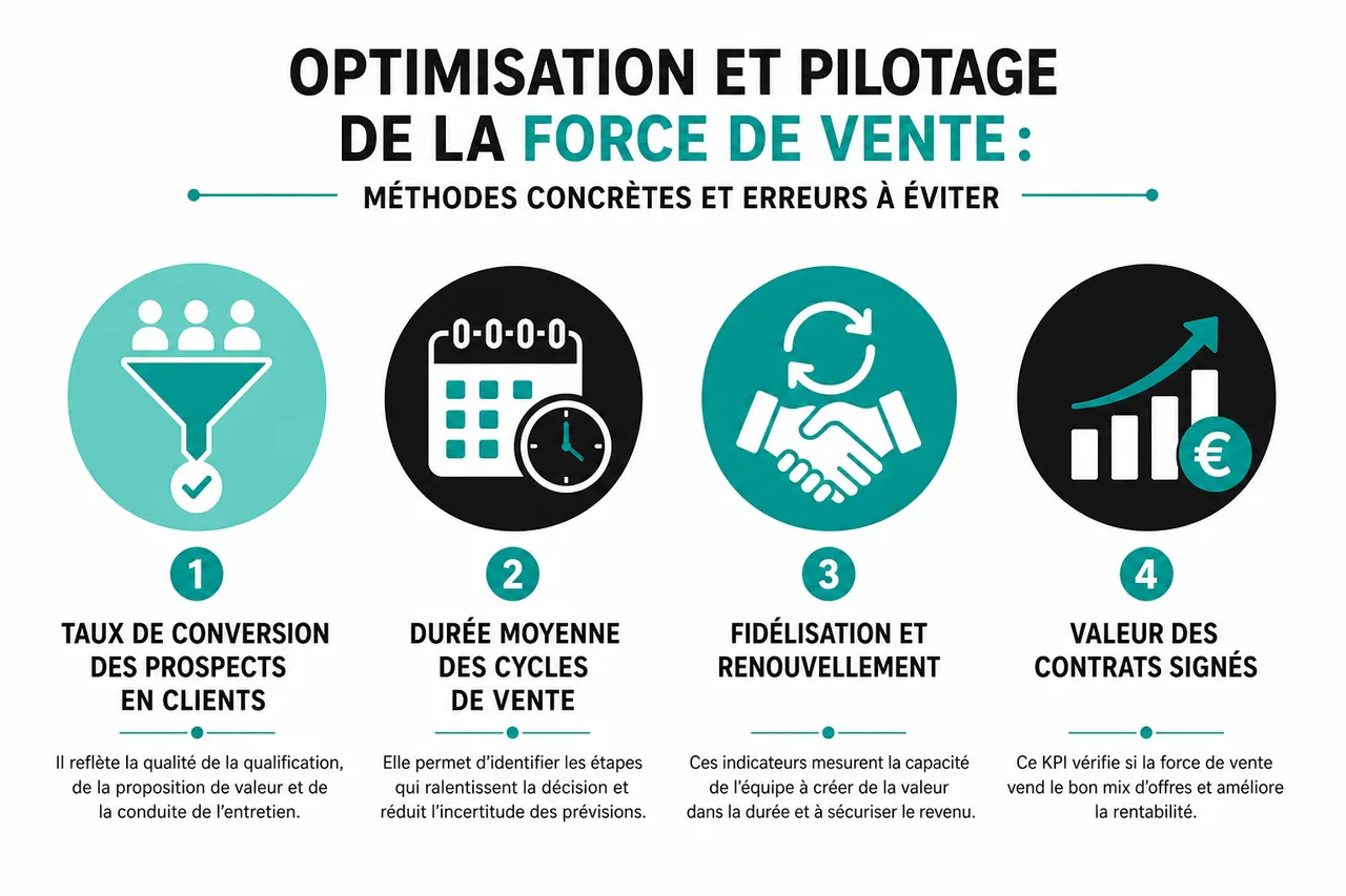 Les erreurs à éviter lors du renforcement de votre force de vente en B2B , Optimisation et pilotage de la force de vente: méthodes concrètes et erreurs à éviter