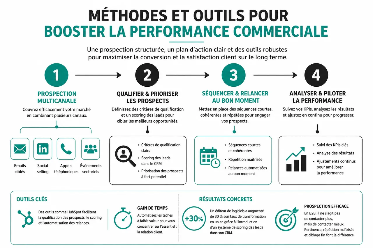 Où concentrer ses efforts pour booster votre développement commercial en B2B , Méthodes et outils pour booster la performance commerciale