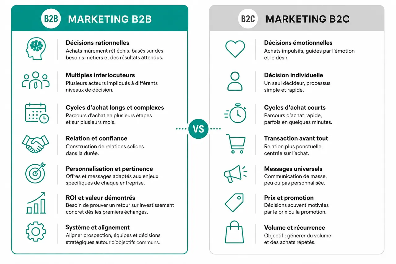Marketing B2B pour les décideurs qui veulent générer des opportunités qualifiées , Introduction au marketing B2B: définition, enjeux et différences avec le B2C