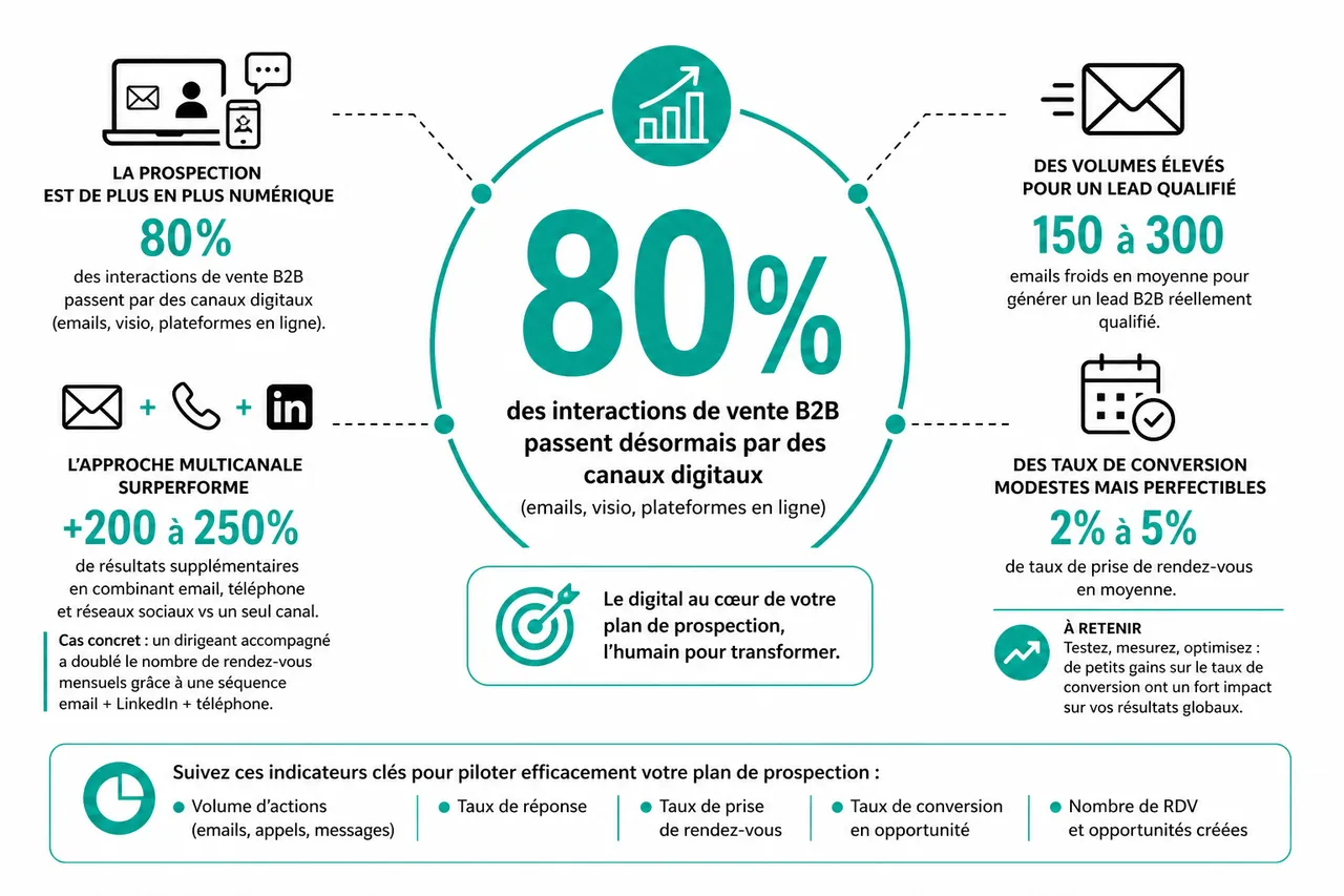 6 étapes pour structurer votre plan de prospection sans perdre du temps , Les chiffres clés pour piloter votre plan de prospection en 2026
