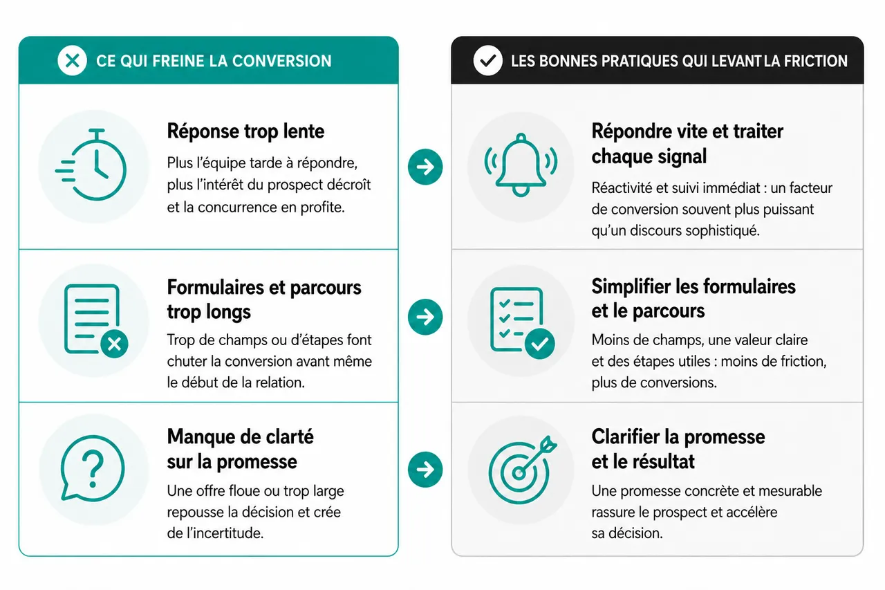 Ce qui améliore vraiment le taux de conversion en 2026 et ce qui le freine , Les frictions invisibles qui font baisser la conversion