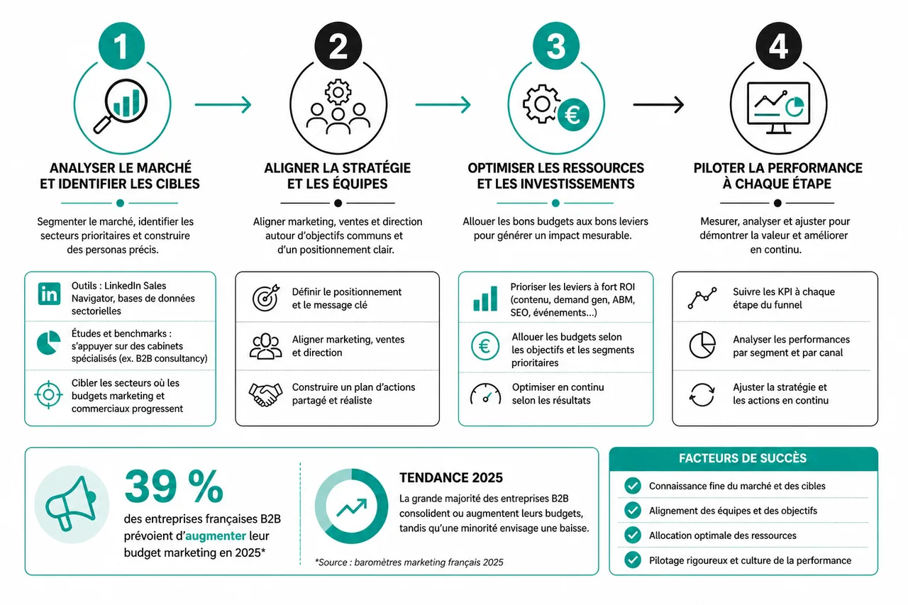 Marketing en B2B pour débuter quand on vend à des entreprises , Structurer une stratégie marketing B2B efficace en 2026