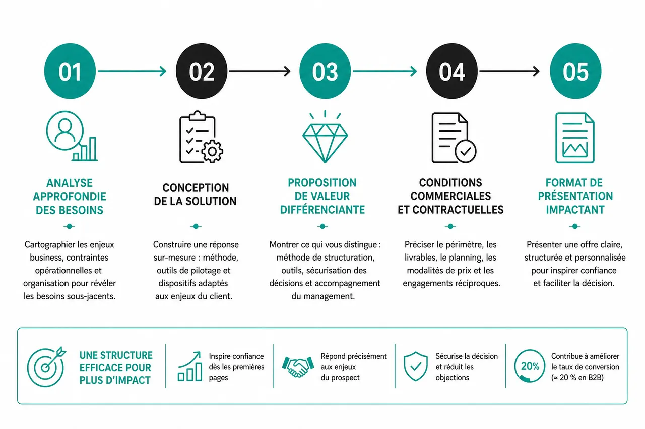 Comment analyser et créer une offre commerciale adaptée aux besoins en B2B , Comment structurer une offre commerciale efficace?