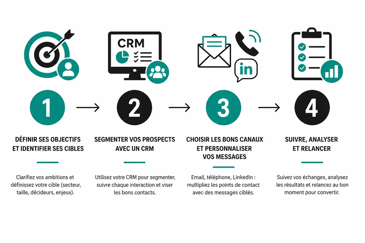 Comment prospecter un client sans être intrusif ni perdre du temps? , Étapes clés pour prospecter efficacement un client