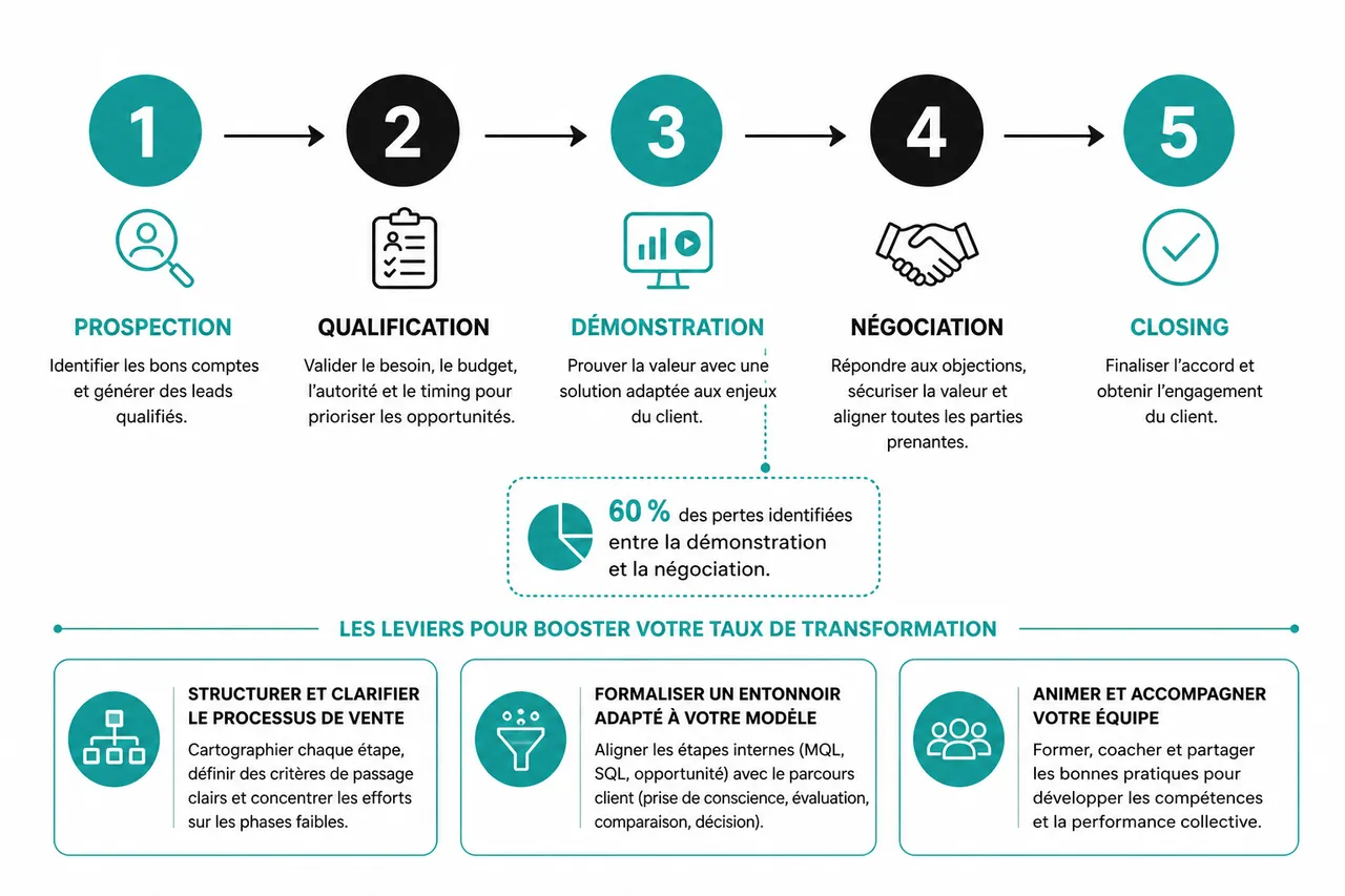 Pourquoi le taux de transformation stagne malgré un bon volume de leads? , Méthodes concrètes pour améliorer le taux de transformation en B2B
