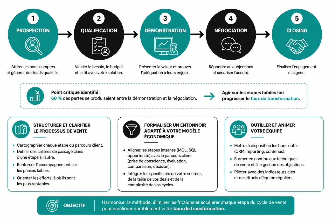 Pourquoi le taux de transformation stagne malgré un bon volume de leads? , Méthodes concrètes pour améliorer le taux de transformation en B2B