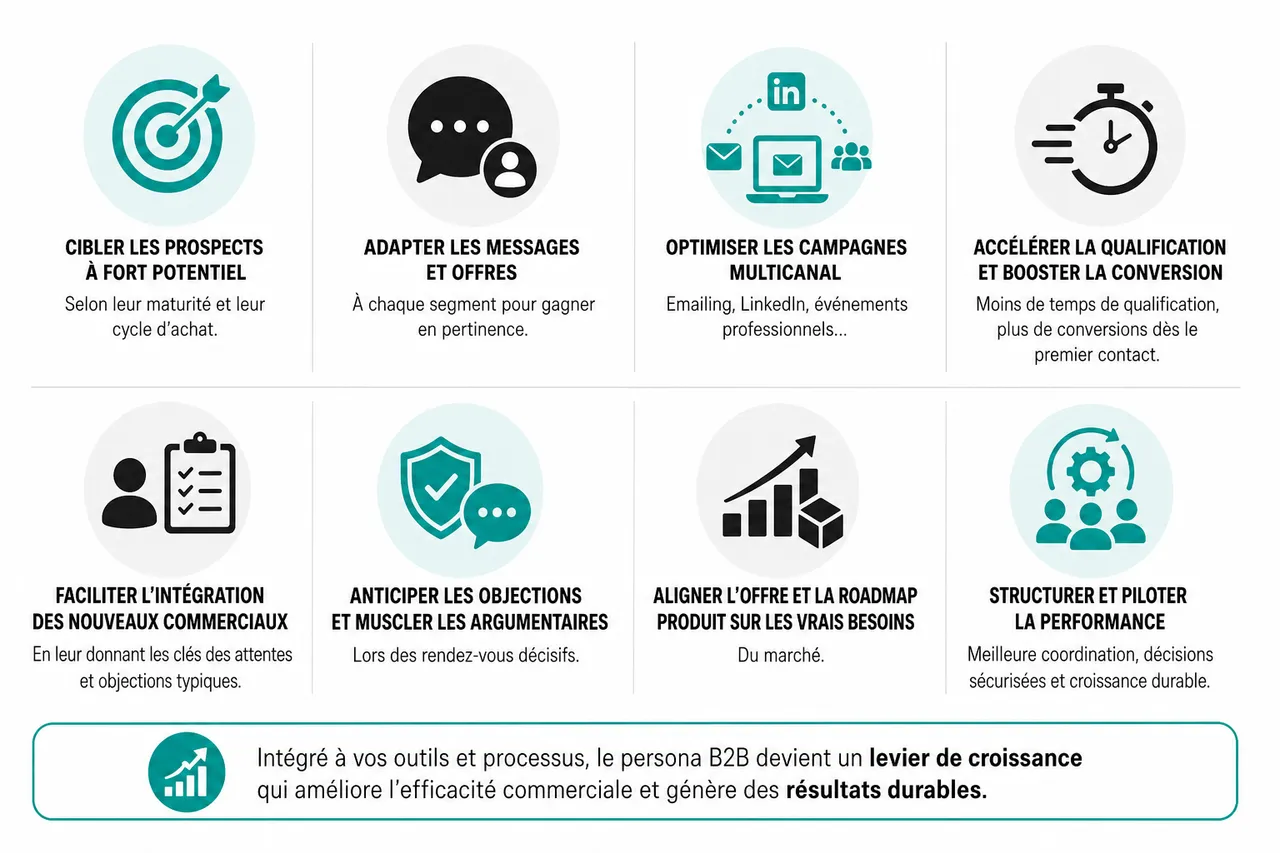 Ce qu’il faut vraiment documenter avant de vendre avec un buyer persona en B2B , Utiliser les personas B2B pour booster la performance commerciale