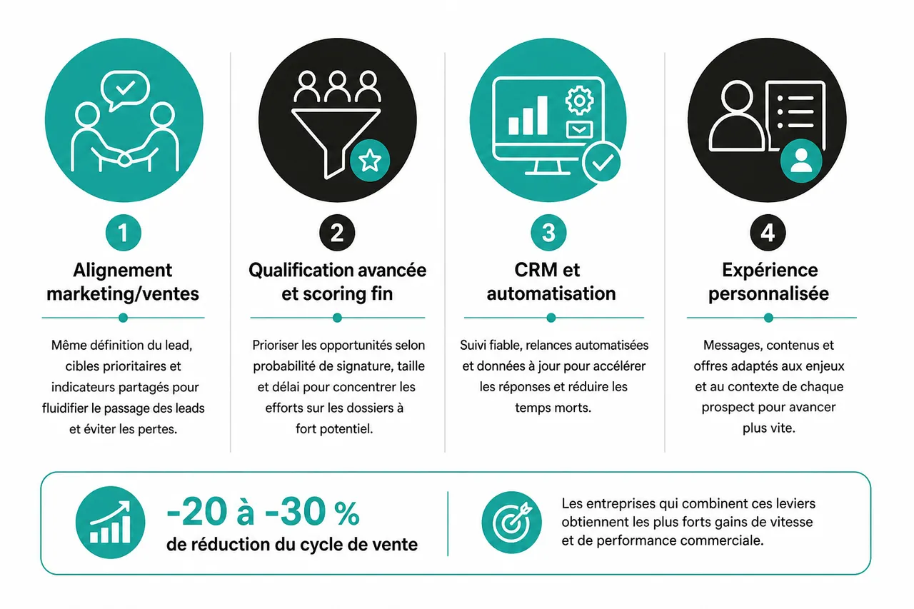 Pourquoi le cycle de vente en B2B s’allonge et comment le raccourcir sans forcer? , Stratégies pour optimiser et raccourcir le cycle de vente B2B