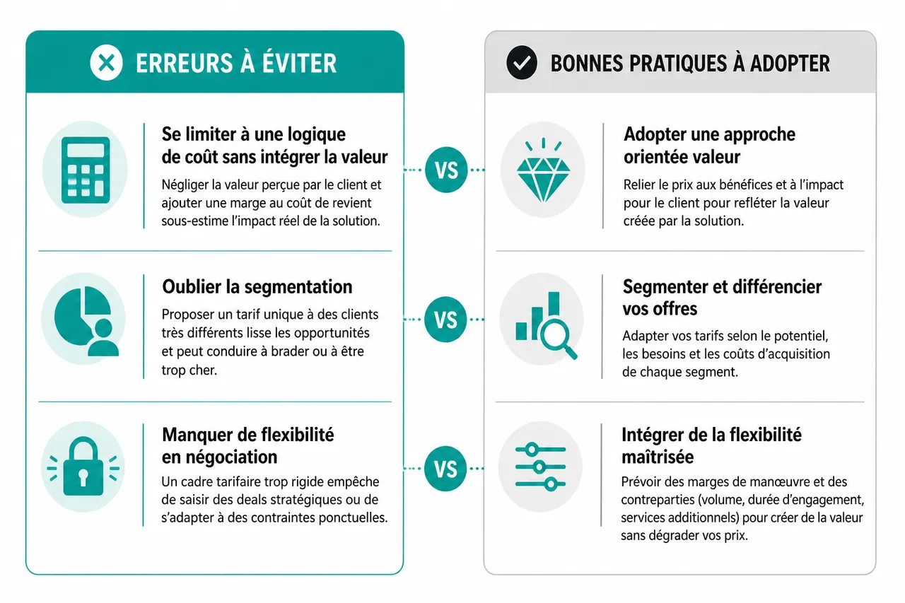 Comment fixer vos prix en B2B sans fragiliser votre positionnement? , Erreurs fréquentes et bonnes pratiques en pricing B2B
