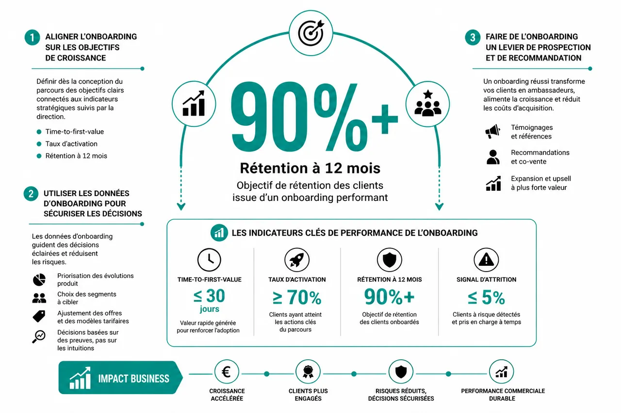 Les premières semaines qui conditionnent la suite de l’onboarding client en B2B , Piloter l’onboarding comme un projet stratégique de performance commerciale