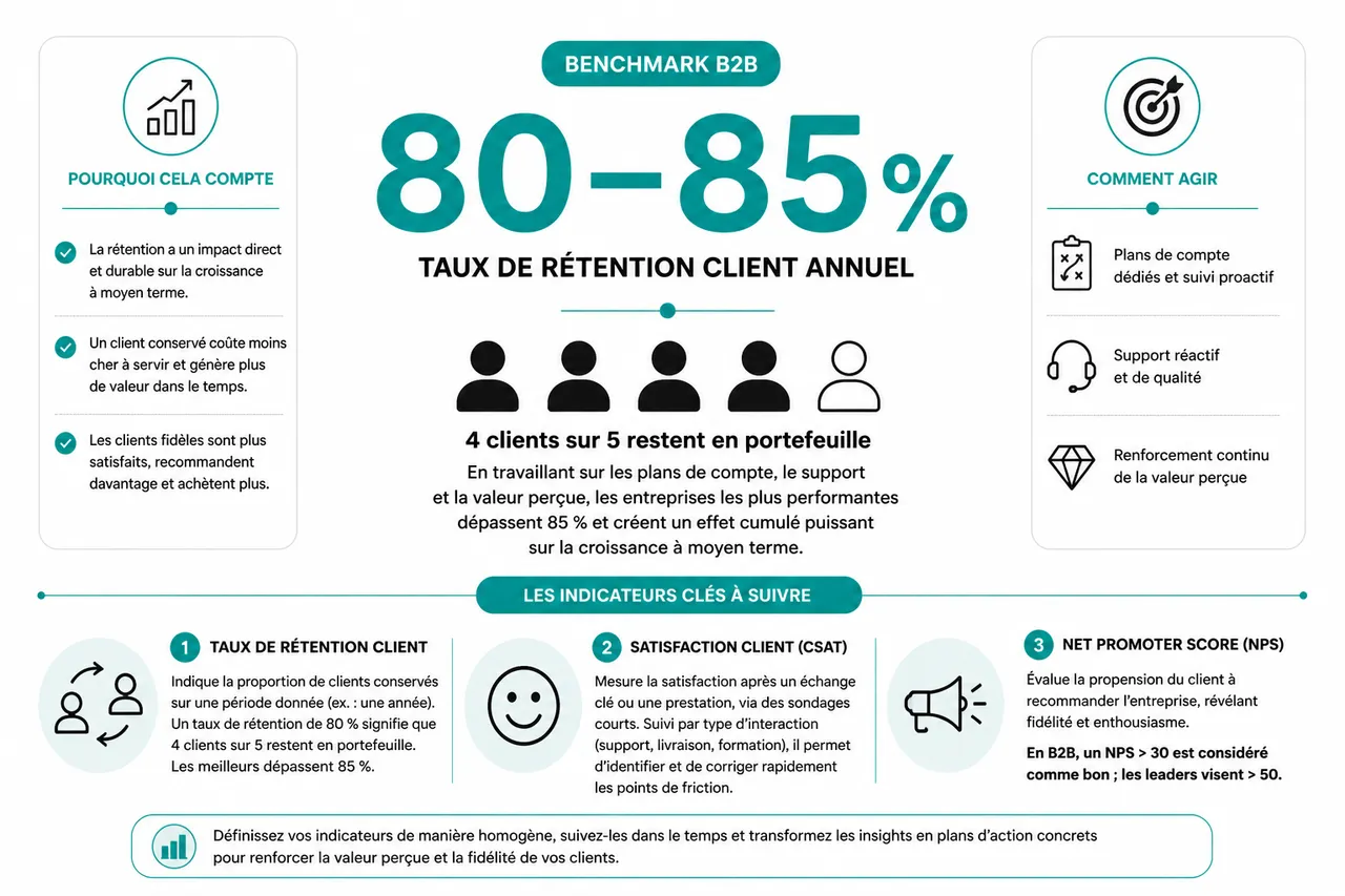 Fidélisation client B2B: stratégies pour renforcer la valeur perçue et la loyauté , Mesurer et piloter la fidélisation client