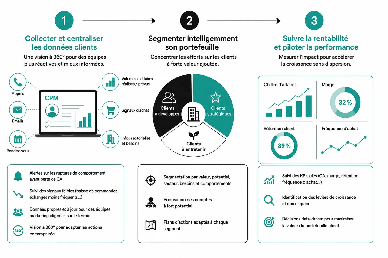 Optimiser la gestion de votre portefeuille client B2B pour la croissance , Structurer et analyser efficacement son portefeuille client
