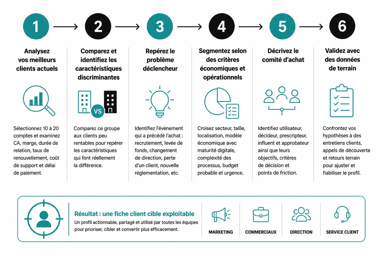 Définir précisément votre client cible B2B avec un exercice simple en 2026 , Méthodologie concrète pour définir son client cible B2B en 2026