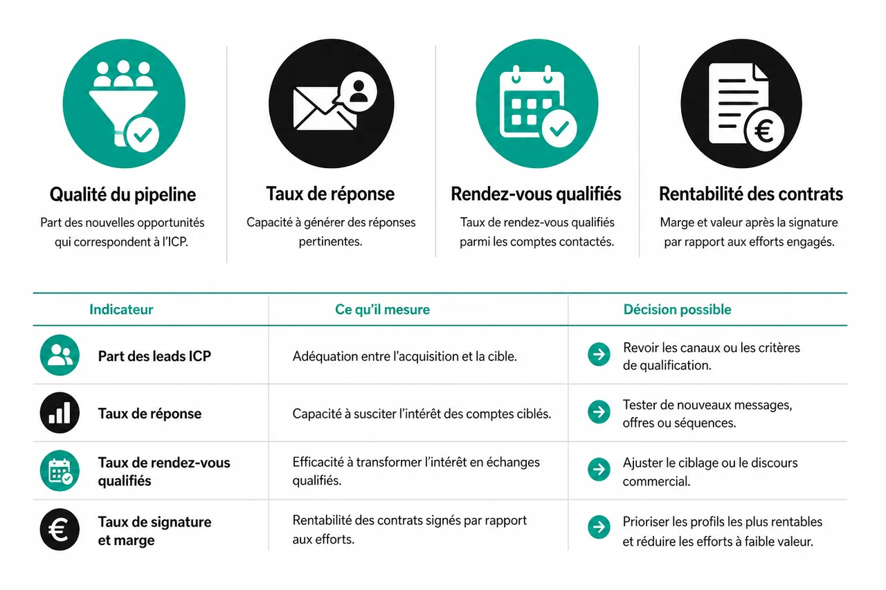 Définir précisément votre client cible B2B avec un exercice simple en 2026 , Mesurer l’effet du ciblage sur la performance commerciale